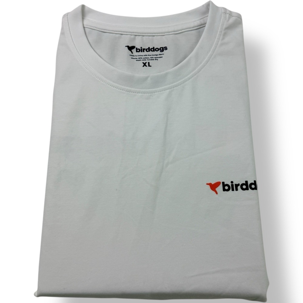 birddogs White Graphic T-Shirt Men's Size XL‎ Short Sleeve LNWOT Cotton Spandex